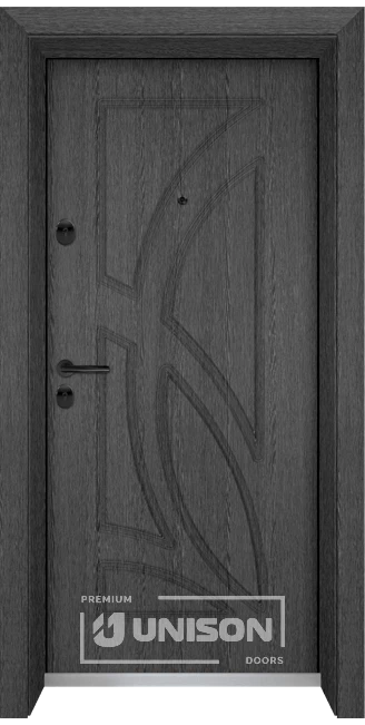 Входна врата Unison Optima, модел 208p, Сив кестен