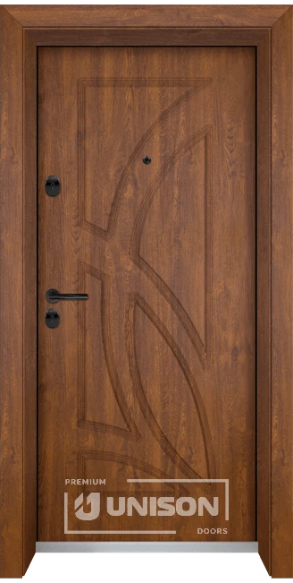 Входна врата Unison Optima, модел 208p, Златен дъб