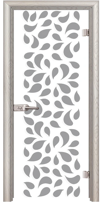 Стъклена врата Print G 13-1, Бяла мура